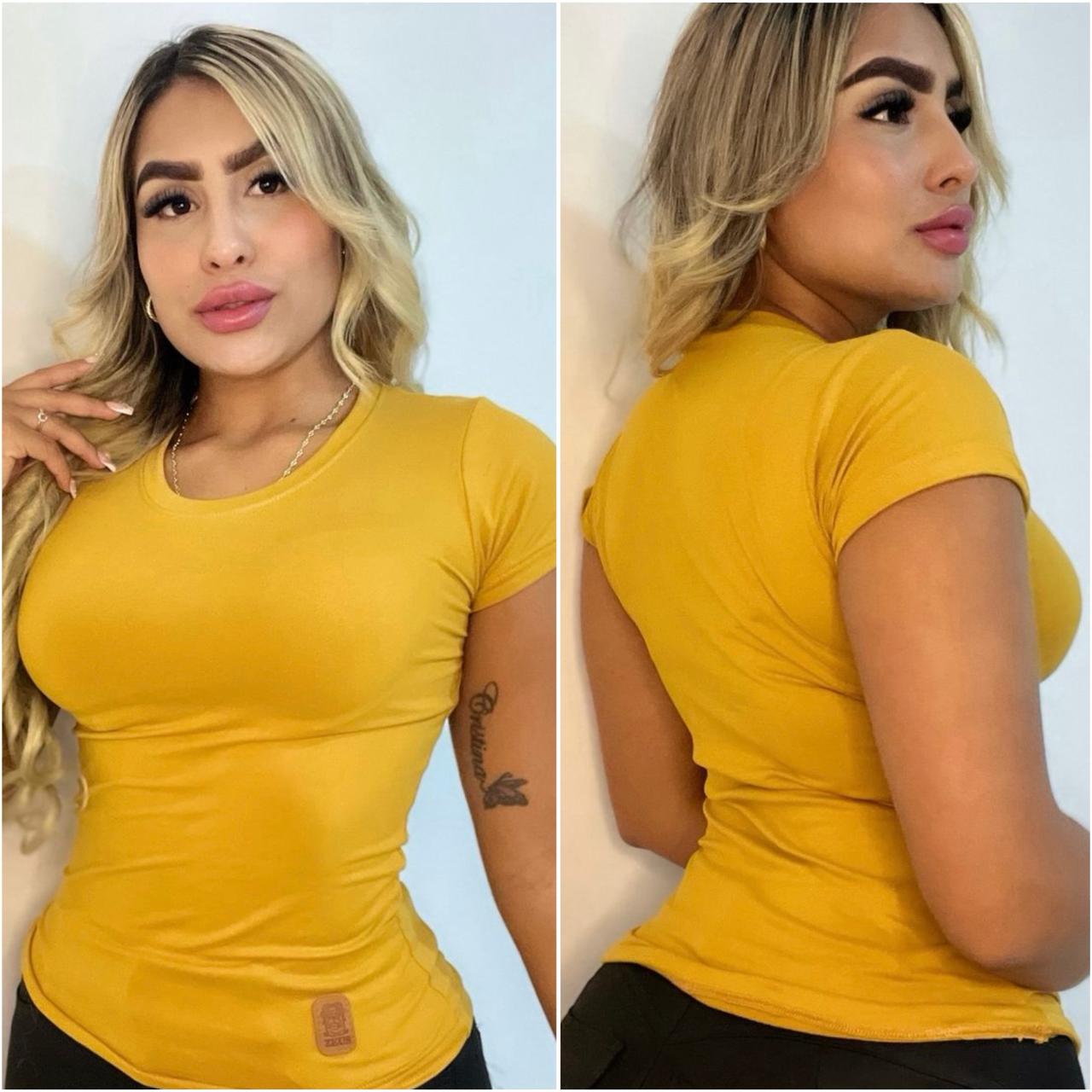 Camiseta Unicolor Mostoza