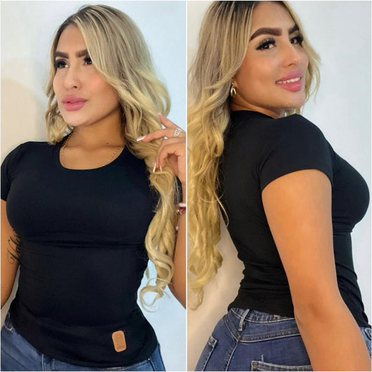 Camiseta Unicolor Negro