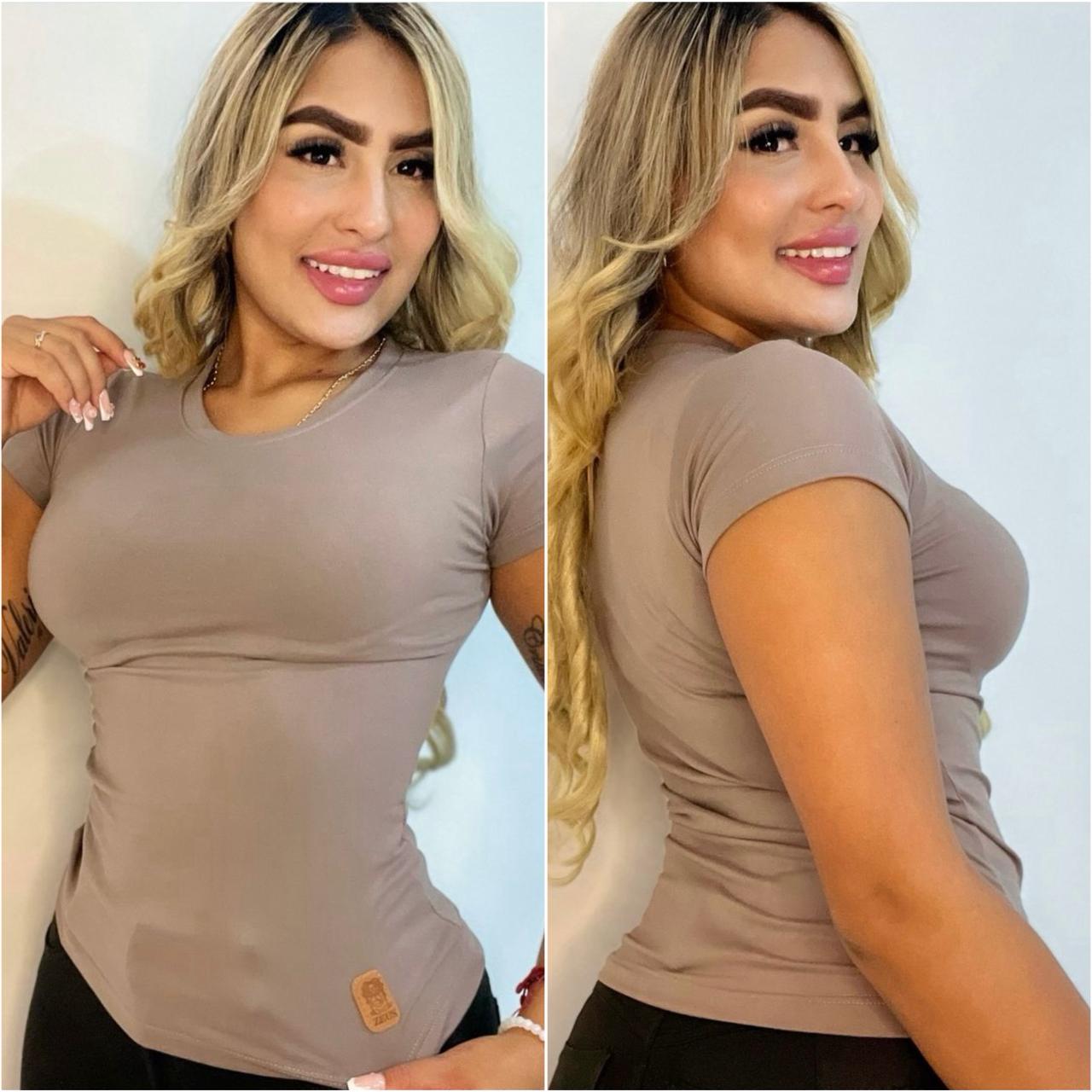 Camiseta Unicolor Taupe